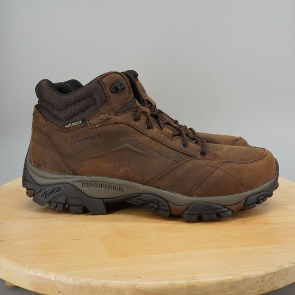 Merrell Moab Adventure Mid Men Size 13 Boots Brown Leather Dark Earth Waterproof - Picture 1 of 8